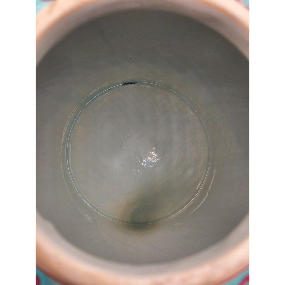 Vintage Chinese Ceramic Vase Blue Floral Butterfly Motif Multicolor Enamel Style - Picture 8 of 11
